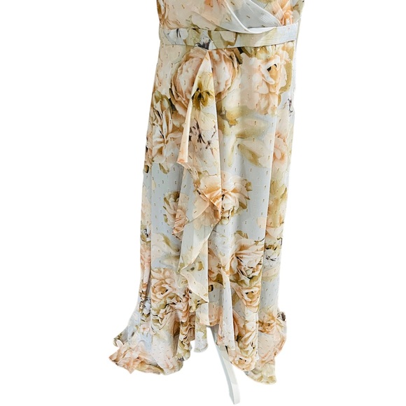 CALVIN KLEIN NWT Flutter Sleeve HiLo Floral Print Ruffle Dress $259 - Picture 10 of 13